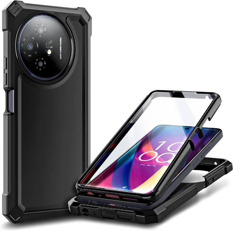 WDHD Compatible with TCL 50 XL 5G & TCL 50 XL NXTPAPER 5G Phone Case Black | Full-Body Protective Shockproof Rugged Bumper Cover with Screen Protector, Raised Corners Drop Protection - Image 1